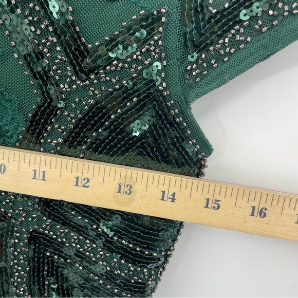 Lulus Spread Your Shine Emerald Green Sequin Embroidered Bodycon Dress Sz XS - Picture 7 of 11